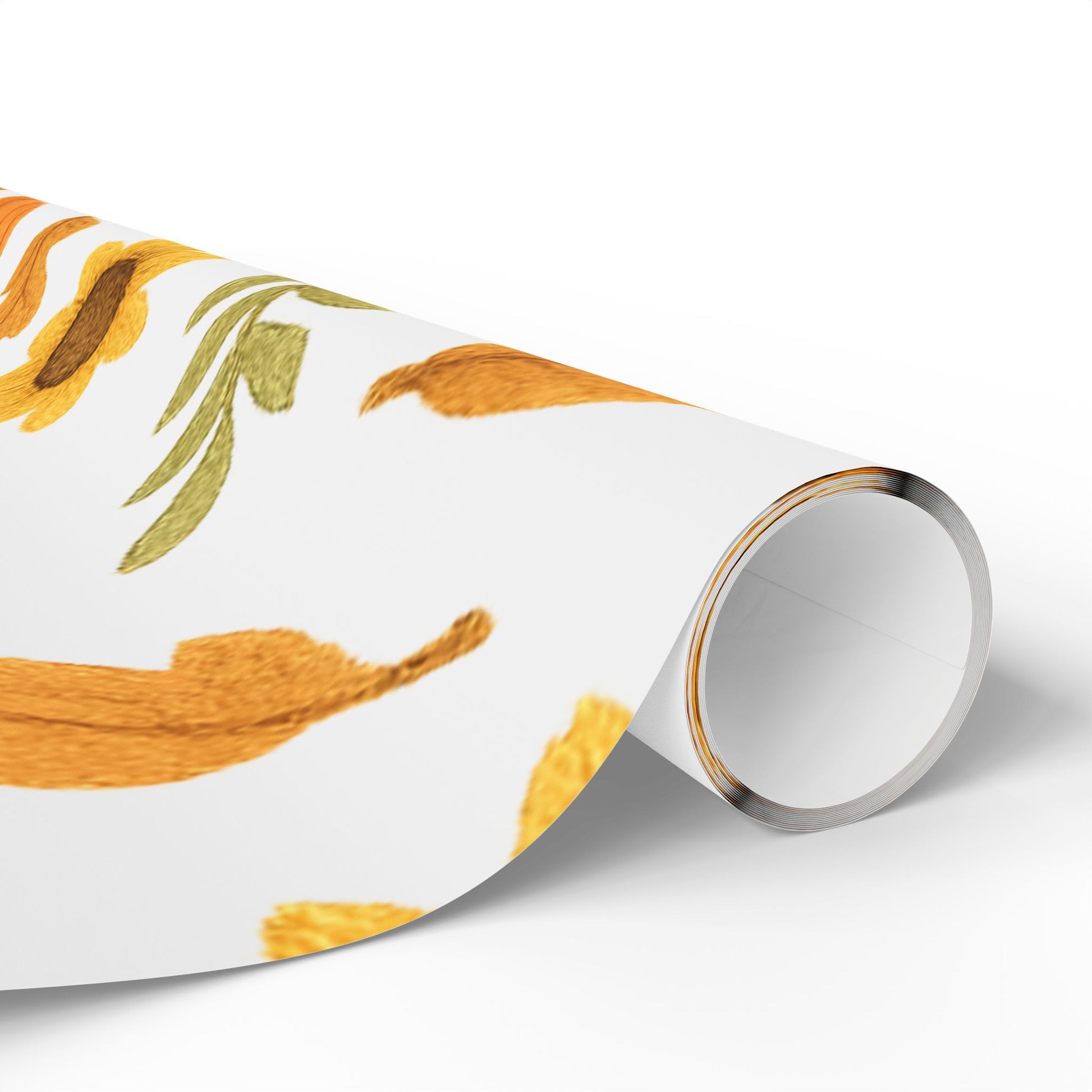 Sunflower & Autumn Leaves Wrapping Paper – Fall Gift Wrap for Seasonal Celebrations