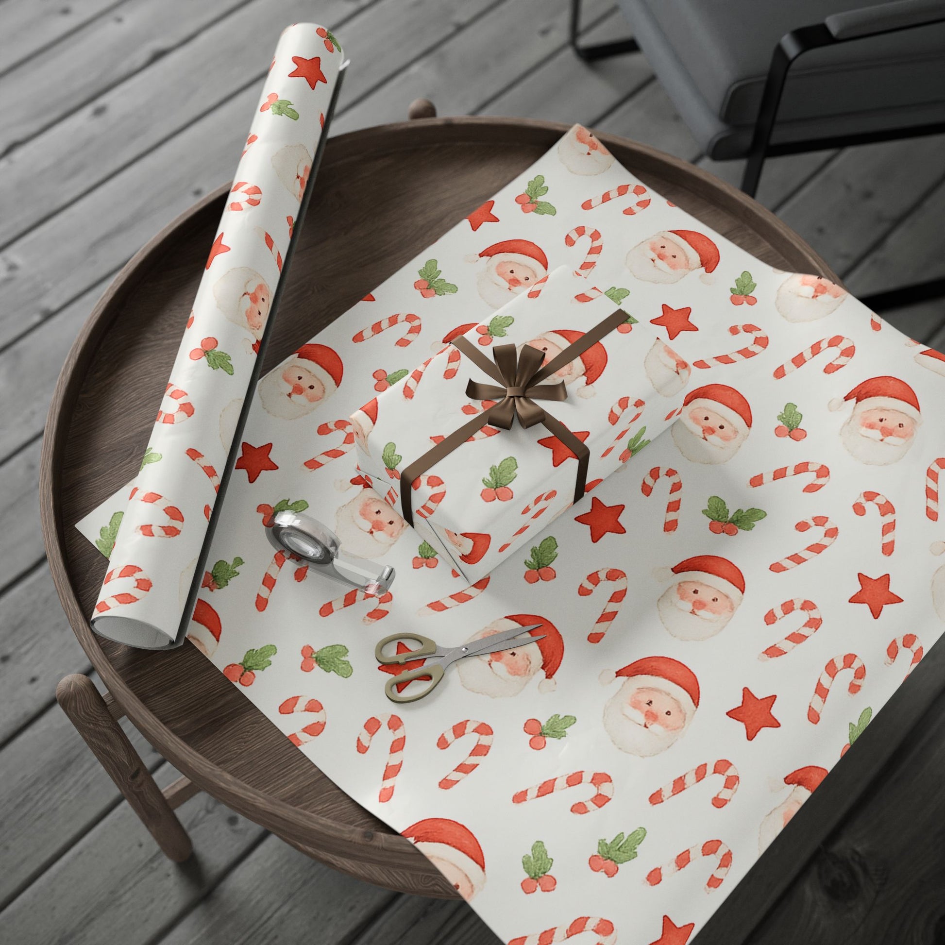 Festive Wrapping Paper - Santa - Holiday Gift Wrap, Christmas Decor, Santa Print, Eco-Friendly, Birthday Wrapping