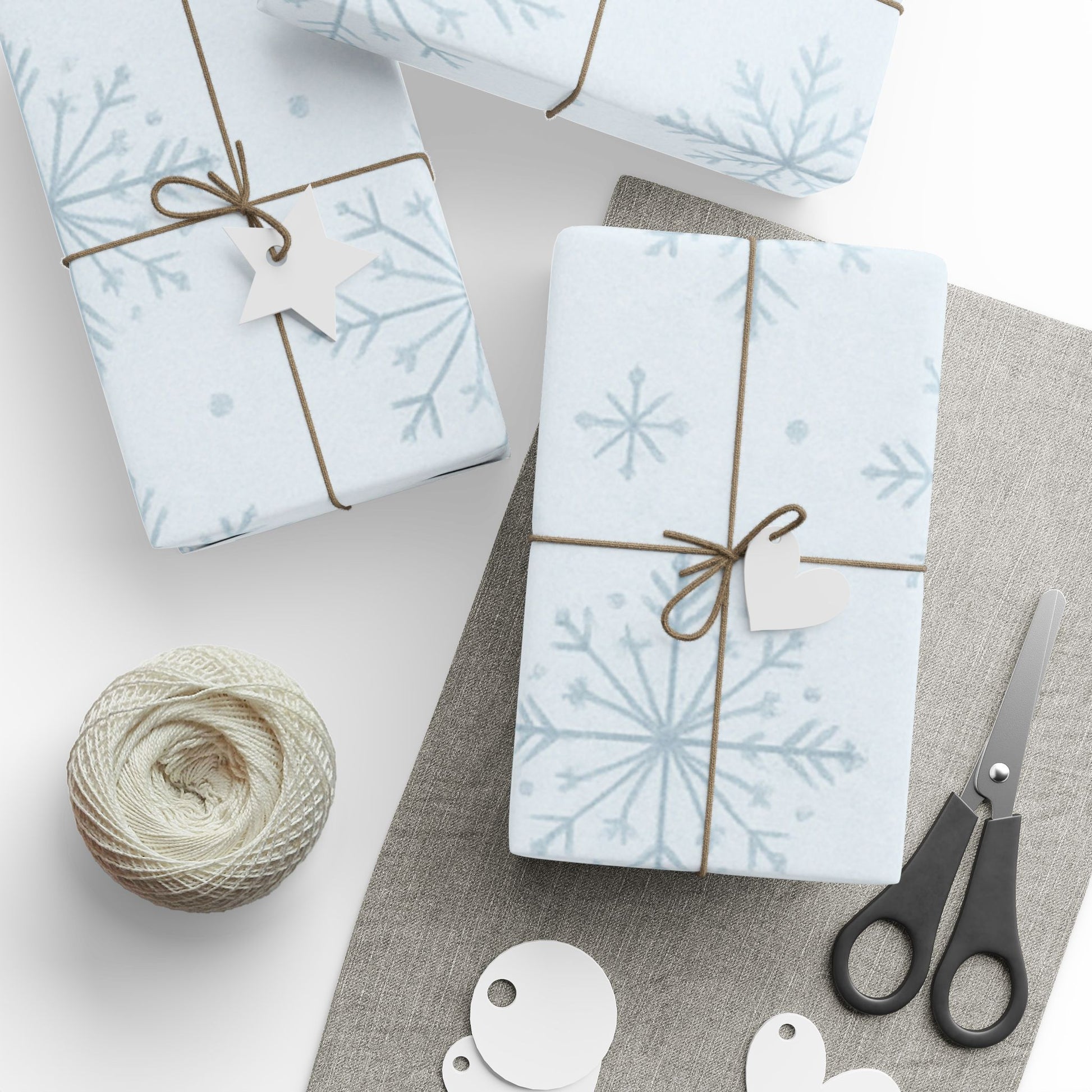 Winter-Themed Wrapping Paper, Snowflake Gift Wrap for Holidays, Christmas, Birthdays, DIY Projects, Eco-Friendly Gift Packaging