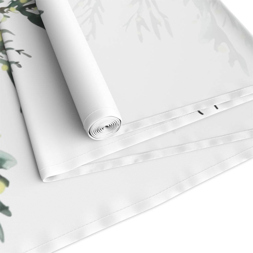 Merry & Bright Table RunnerWhispers of Winter – Merry + Bright Christmas Tree Table Runner | Elegant Holiday Table Décor by Paper Pleasures