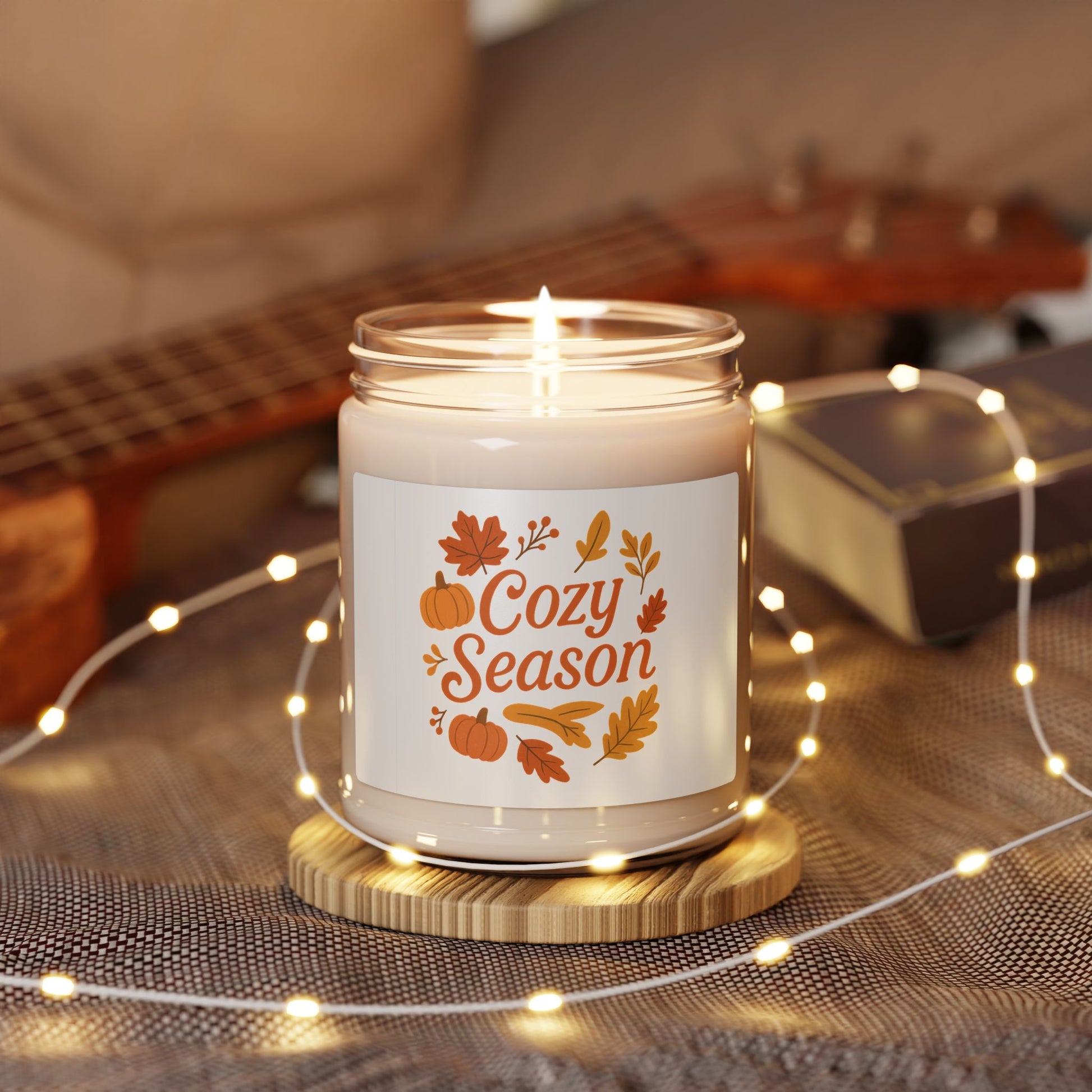 Cozy Season Autumn Candle – Pumpkin Spice Fall Leaves Jar Candle Gift