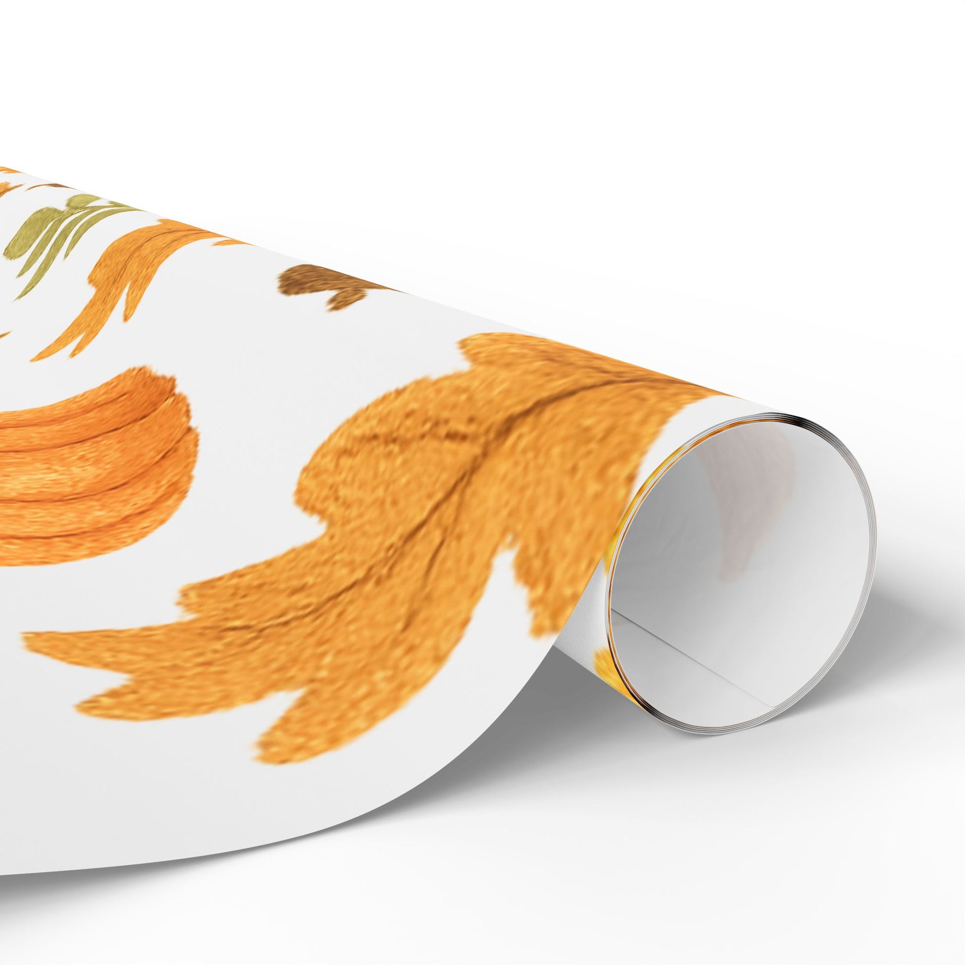 Autumn Harvest Wrapping Paper – Pumpkins, Sunflowers & Oak Leaves Design for Thanksgiving Gifts