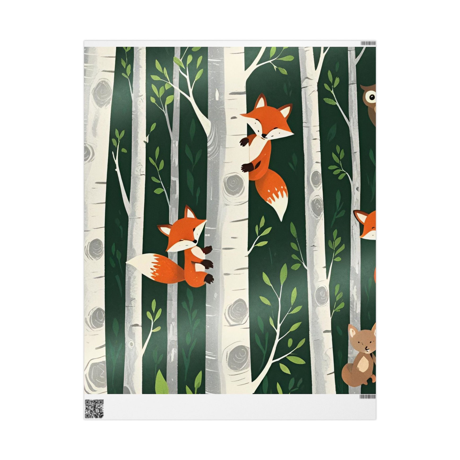 Charlie the Whimsical Fox  and his sister Lila Wrapping Papers - Charlie’s Wintertime Trick