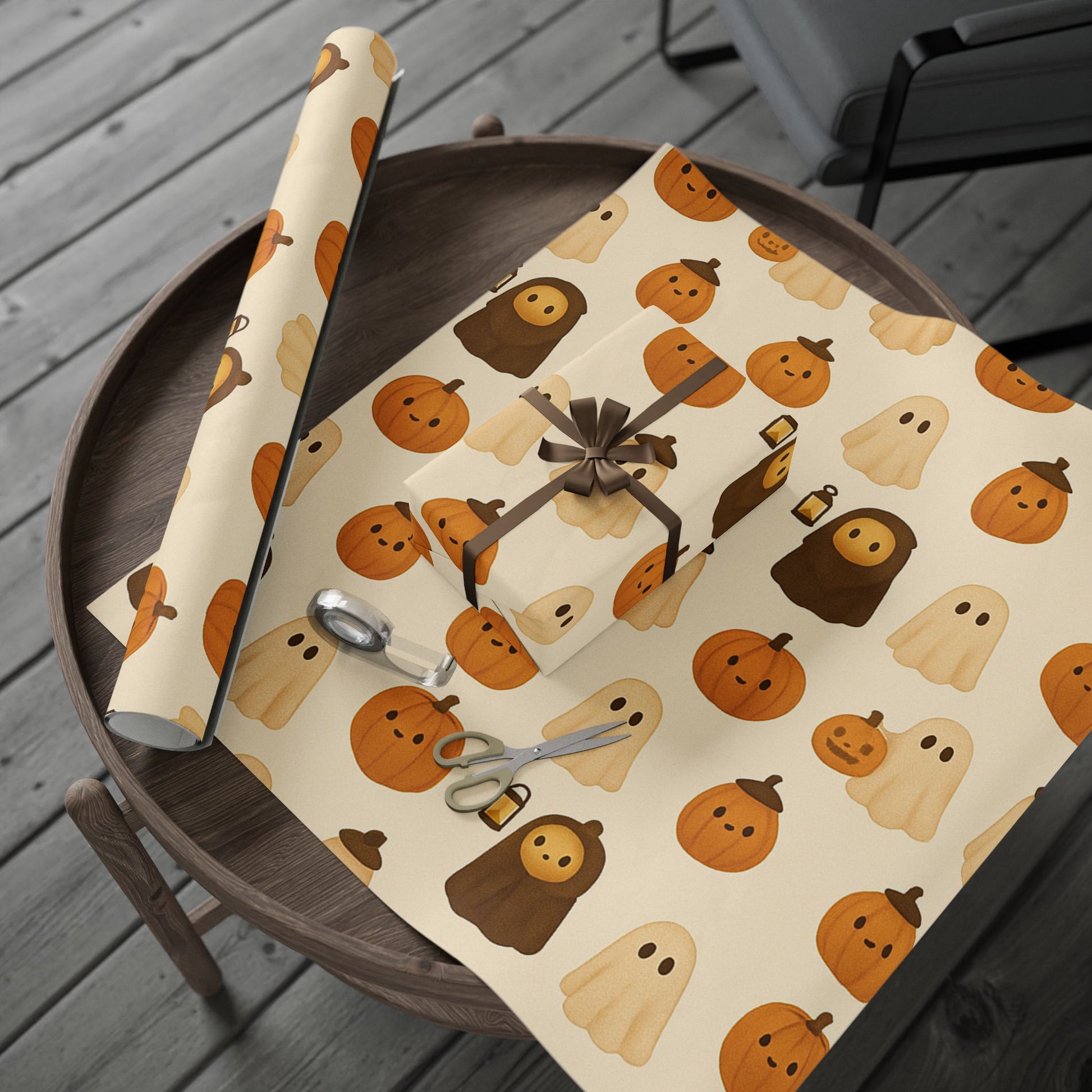 Halloween Enchanted Companions Wrapping Paper, Fall Party Supplies, Eco-Friendly Packaging