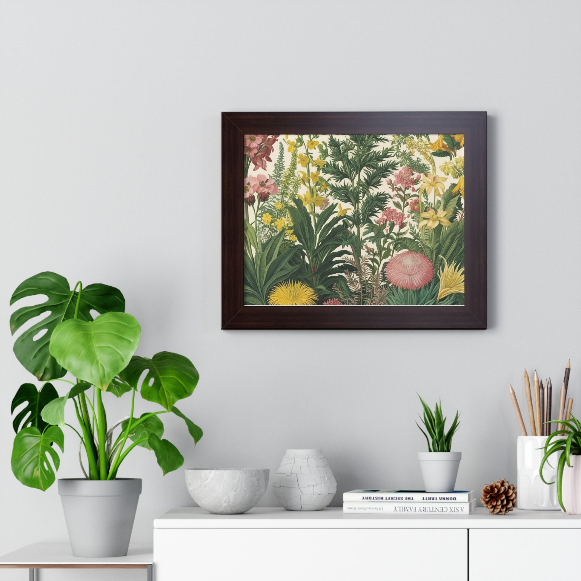 "Zinnia" – Framed Botanical Watercolor Print, Exclusive Botanical Series