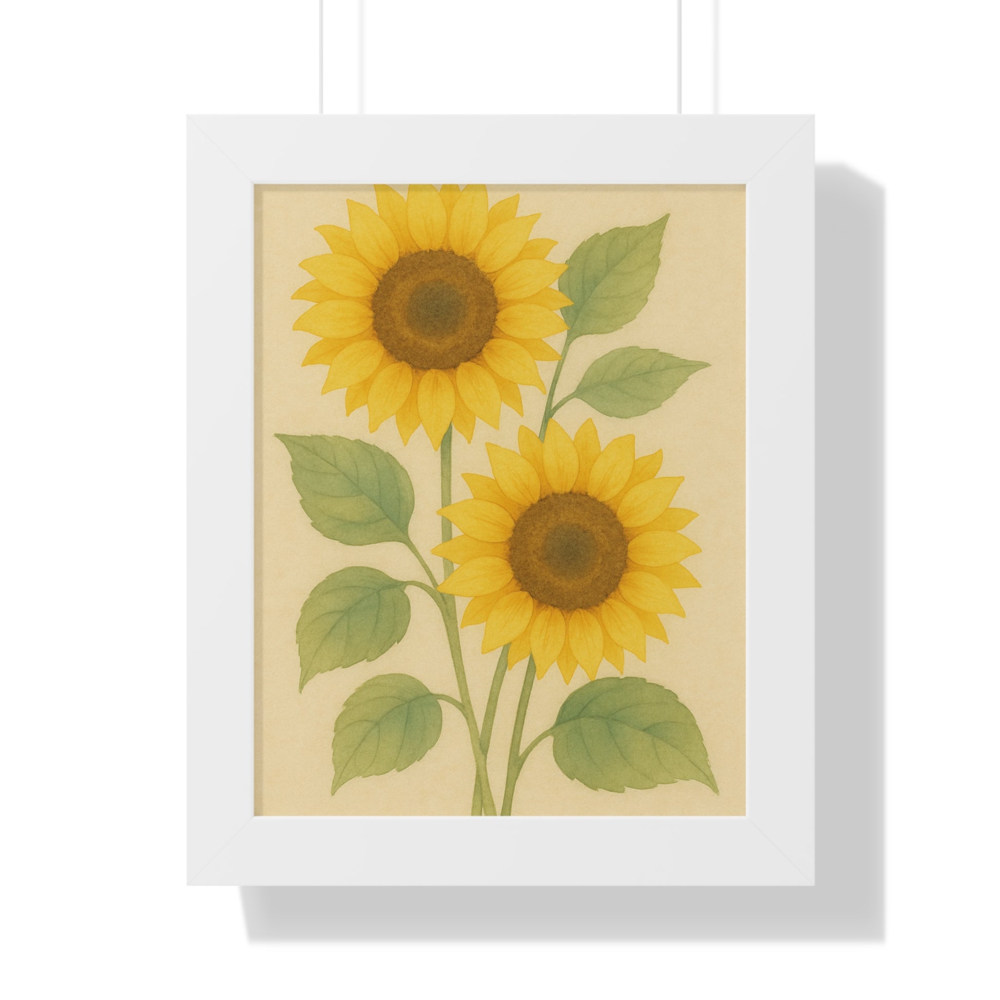 "Sunflower" – Framed Botanical Watercolor Print, Exclusive Botanical Series
