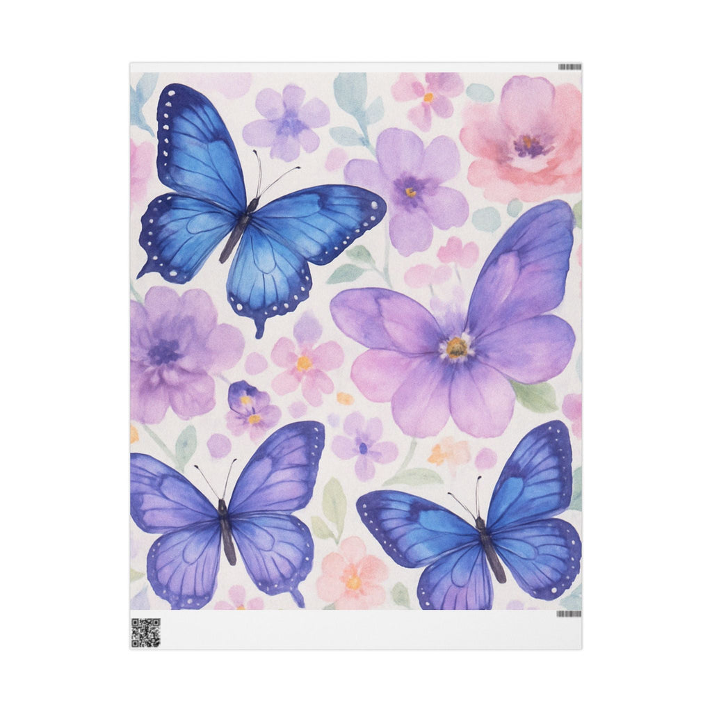 Whimsical Butterfly Wrapping Paper - Floral Gift Wrap for Birthdays & Special Occasions
