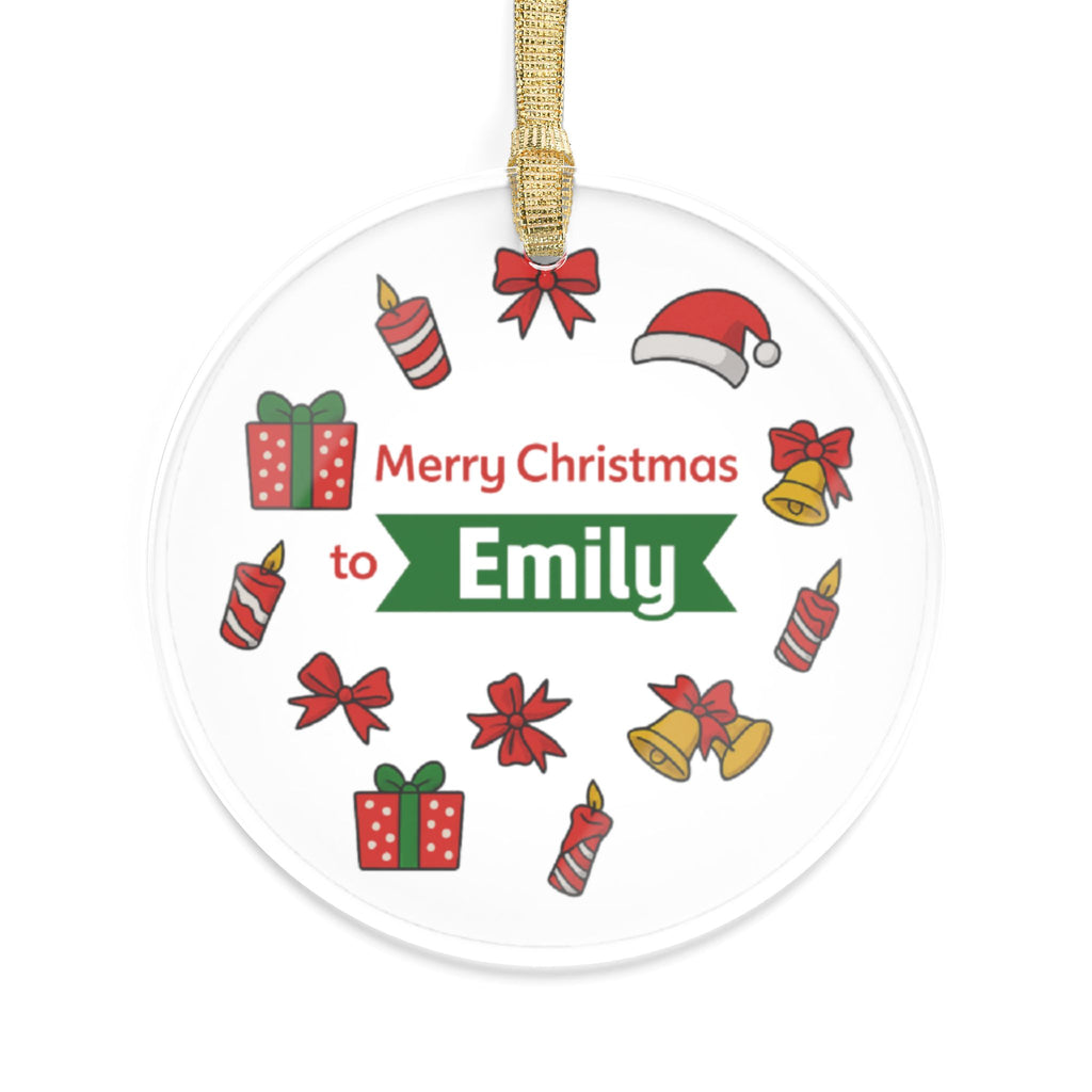Personalized Emily Merry Christmas Acrylic Ornament – Custom Name Holiday Decoration