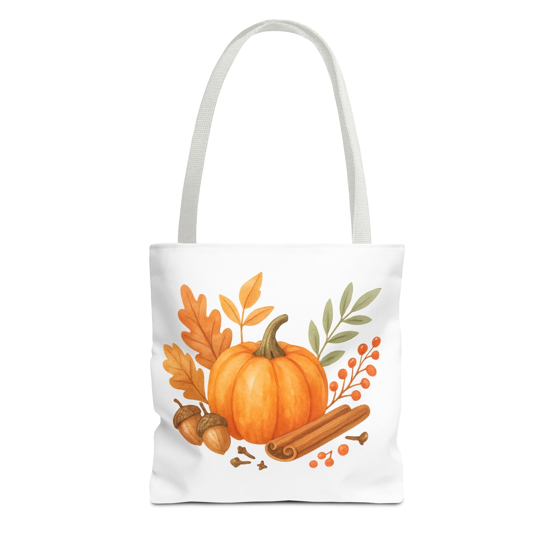 Pumpkin & Autumn Leaves Tote Bag – Fall Market Farmhouse Style Carryall